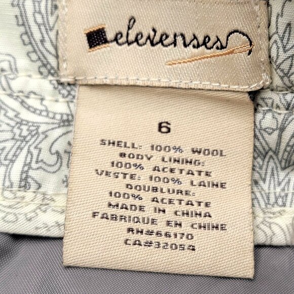 Elevenses Anthropologie Gray Heathered Pleated Wool Mini skirt Size 6 - Picture 11 of 11